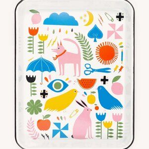 Lisa Congden - Enamelware Tray - Pink Dog - SOLD OUT!